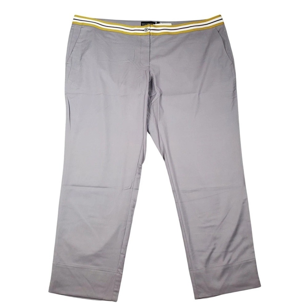 Wildfang Empower Taped Trouser Pants Womens Plus Size 24W Tapered Gray NEW
